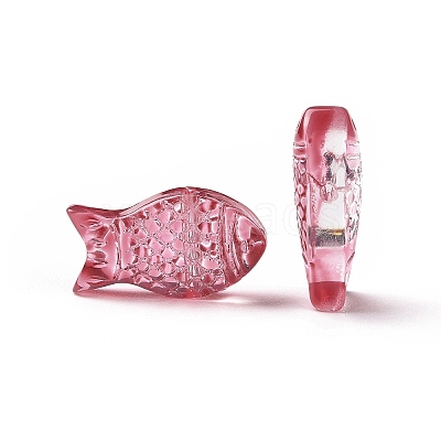 Transparent Spray Painted Glass Beads GLAA-I050-10I-1
