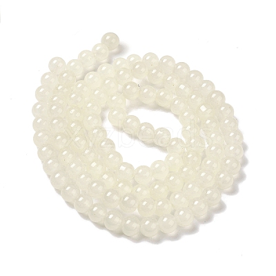Baking Paint Imitation Jade Glass Round Bead Strands DGLA-Q021-8mm-01-1