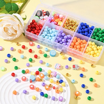 470Pcs Opaque Acrylic Beads MACR-YW0001-94-1