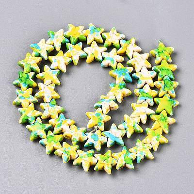 Spray Painted Synthetic Turquoise Beads Strands UNKW-T001-11C-1