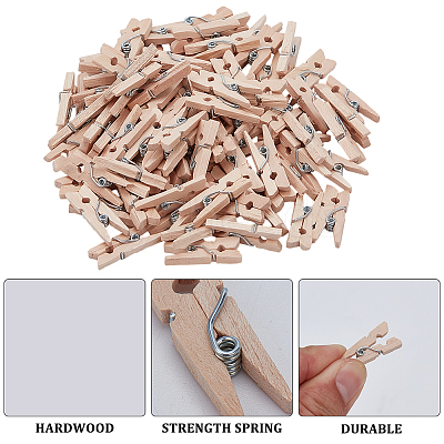100Pcs Natural Wooden Craft Pegs Clips AJEW-SP0003-48B-1
