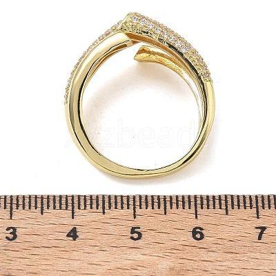 Brass Micro Pave Cubic Zirconia Cuff Open Rings for Women RJEW-L343-12G-01-1