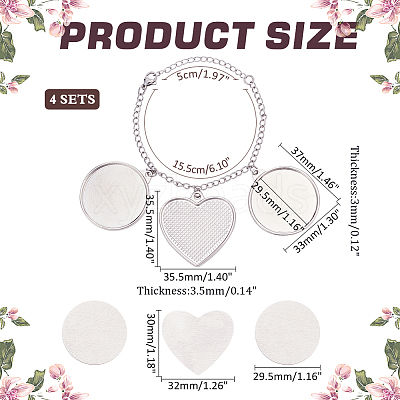 4Pcs 304 Stainless Steel and Brass Bracelets Making BJEW-PH01793-1