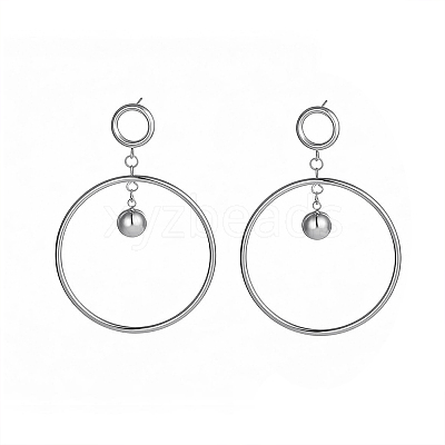 304 Stainless Steel Dangle Stud Earrings STAS-OY016-85P-1