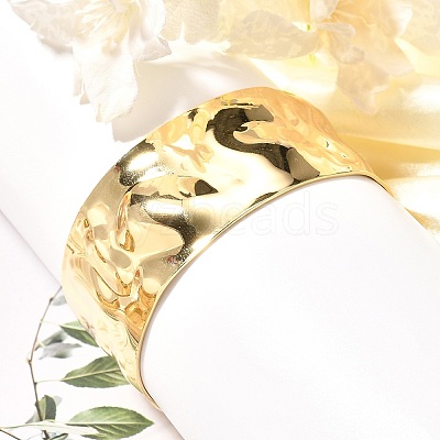 Rack Plating Brass Wide Cuff Bangles BJEW-D057-03G-1