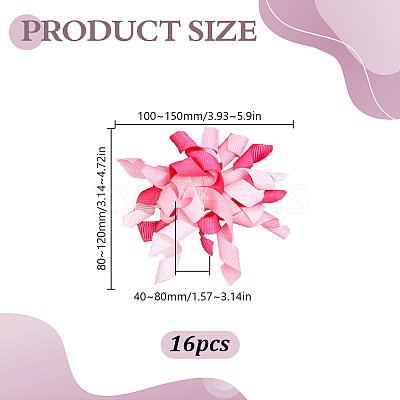 16Pcs Flower Polyester Ornament DIY-HY0003-34A-1