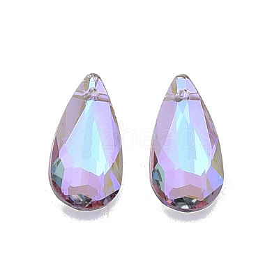 Electroplate Faceted Glass Pendants EGLA-N006-053-1