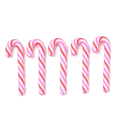 Christmas Candy Cane Handmade Polymer Clay Beads CLAY-P005-04A-1