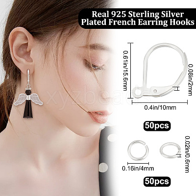50Pcs Brass Leverback Earring Findings KK-BBC0005-72S-1