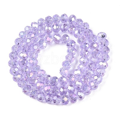 Electroplate Glass Beads Strands X-EGLA-A044-T6mm-B17-1