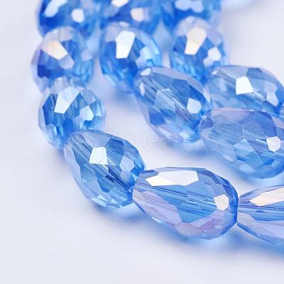 Electroplate Glass Beads Strands EGLA-D015-15x10mm-10-1