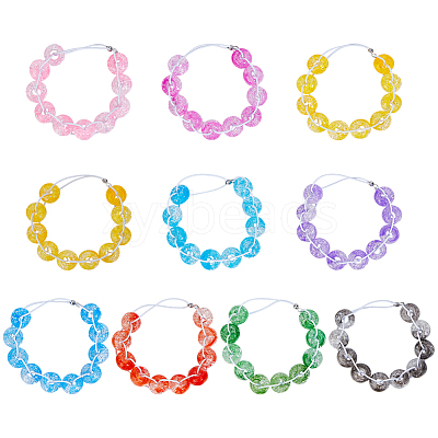 9Pcs 9 Colors Elastic Cords and Acrylic Golf Beads Count Stroke Score Counter HJEW-DR00083-1