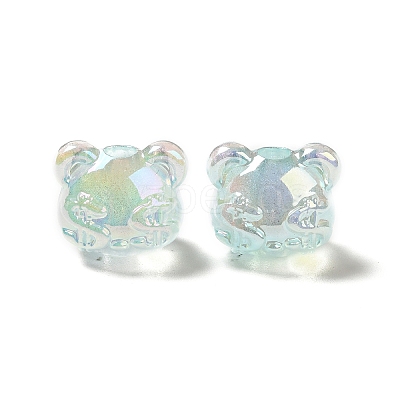 UV Plating Rainbow Iridescent Acrylic Beads PACR-M002-03-1