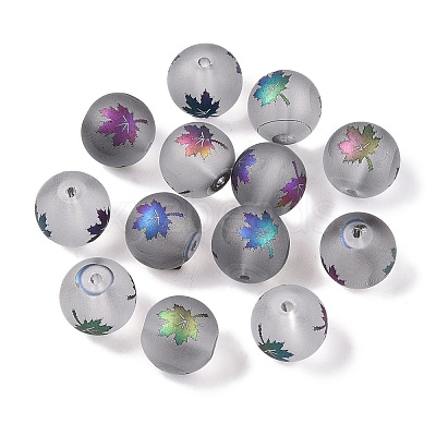 Autumn Theme Electroplate Transparent Glass Beads EGLA-S178-01-01E-1