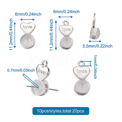 20Pcs 2 Styles Silicone Ear Nuts FIND-TA0001-47B-1