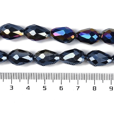 Opaque Solid Color Electroplate Glass Beads Strands X-EGLA-N013-P4mm-B01-1
