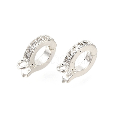 Rack Plating Brass Micro Pave Clear Cubic Zirconia Enhancer Shortener Bails KK-F883-12S-1