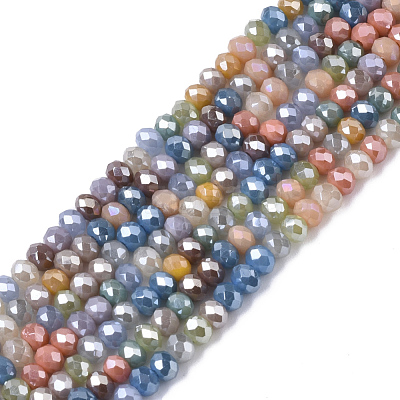 Electroplate Glass Beads Strands X-EGLA-S192-001A-A02-1