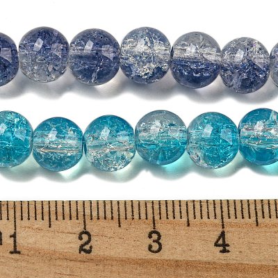 Transparent Crackle Baking Paint Glass Beads Strands DGLA-T003-01A-M-1