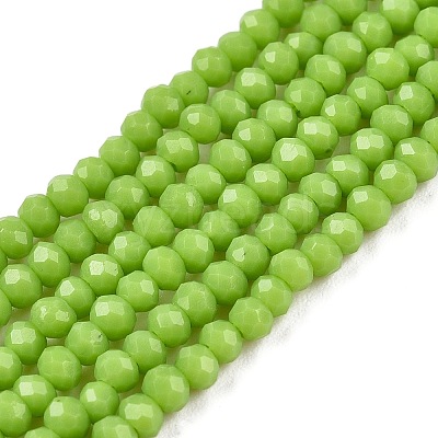 Opaque Solid Color Glass Beads Strands EGLA-T021-02F-1