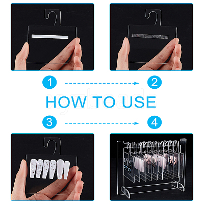 Transparent Acrylic Nail Art Display Boards ODIS-WH0017-069-1