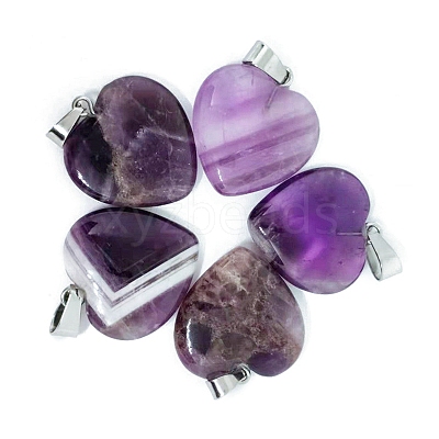 Valentine's Day Natural Amethyst Pendants PW-WG34610-04-1