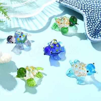 5Pcs 5 Colors Handmade Lampwork Pendants & Displays LAMP-CJ0002-26-1