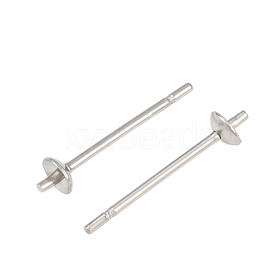 Tarnish Resistant Original Color Stainless Steel Stud Earring Findings X-STAS-Q036-1-1