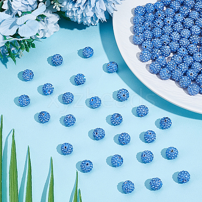200Pcs Pave Disco Ball Beads RB-PA0001-11D-1