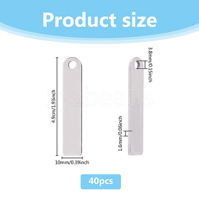 40Pcs 201 Stainless Steel Pendants STAS-DC0016-30A-1