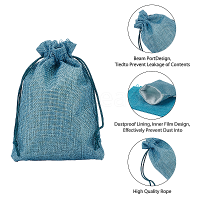 Burlap Packing Pouches Drawstring Bags ABAG-BC0001-16-1