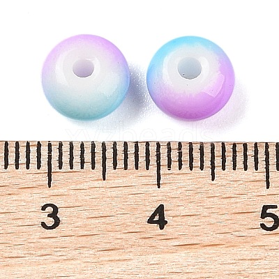 Opaque Spray Painted Glass Beads GLAA-G118-01N-1