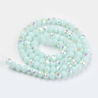Electroplate Opaque Solid Color Glass Beads Strands EGLA-A034-P2mm-L09-1