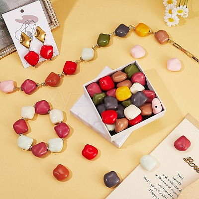 Opaque Acrylic Beads OACR-SZ0001-32-1