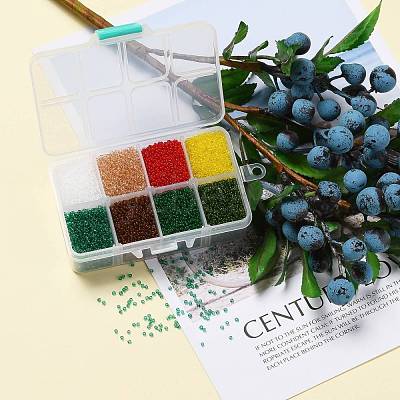 FGB 200G 8 Colors 12/0 Grade A Round Glass Seed Beads SEED-JP0010-14-2mm-1