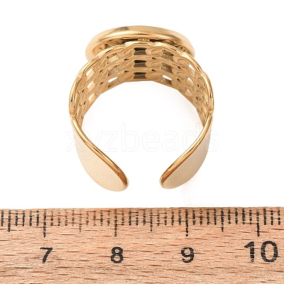 304 Stainless Steel Cable Chain Cuff Ring Components SA-CBA94B1-01G-04-1