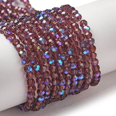 Electroplate Transparent Glass Beads Strands LS-EGLA-A035-T3mm-L13-1