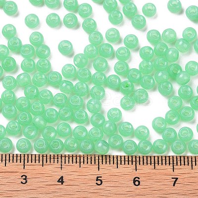 6/0 Imitation Jade Glass Seed Beads SEED-T006-04A-10-1