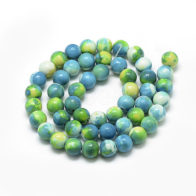 Synthetic Ocean White Jade Beads Strands G-S254-6mm-C01-1