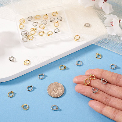 40Pcs 4 Styles Brass Ring Charm Connectors KK-TA0008-86-1