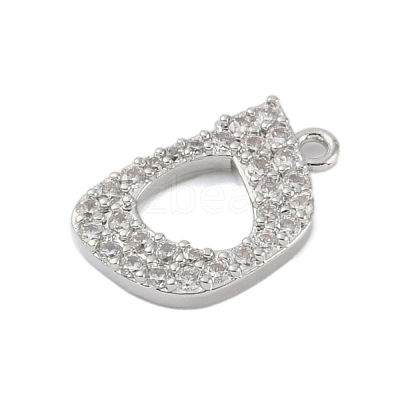 Rack Plating Brass Micro Pave Clear Cubic Zirconia Pendants KK-A224-03C-P-1