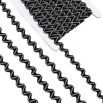 24.5~25 yards Two Tone Polyester Wave Lace Trim Ribbon OCOR-GF0004-35D-1