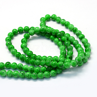 Baking Paint Glass Round Beads Strands X-DGLA-Q019-8mm-50-1