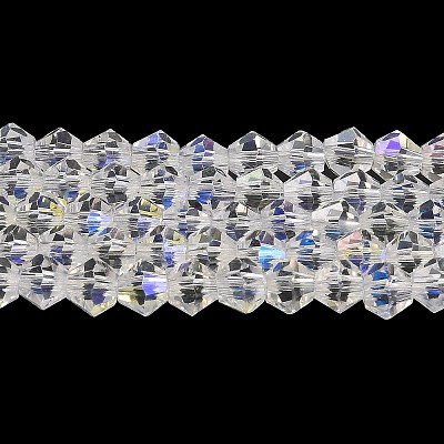 Transparent Electroplate Glass Beads Strands GLAA-F029-2mm-D13-1