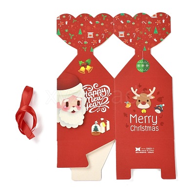 Christmas Theme Paper Fold Gift Boxes CON-G012-03B-1