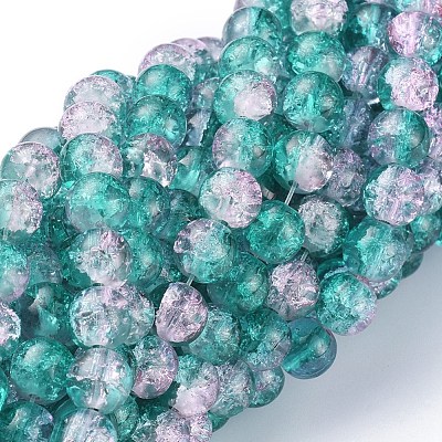 Crackle Glass Beads Strands X-CCG-Q002-8mm-06-1