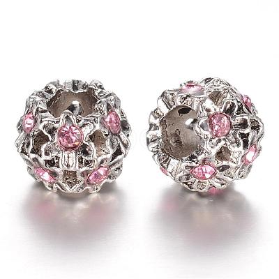 Alloy Glass Rhinestone European Beads PALLOY-N0116-009-1