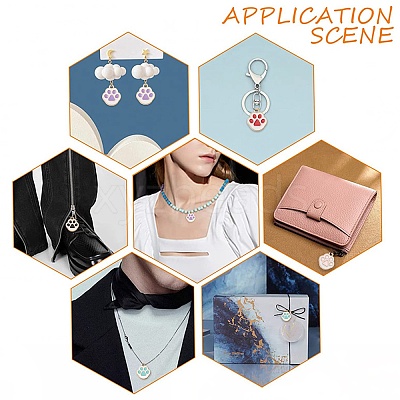 50Pcs 5 Colors Alloy Enamel Pendants ENAM-CJ0004-27-1