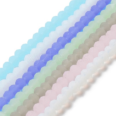 Imitation Jade Solid Color Glass Beads Strands EGLA-A034-J4mm-MD-M-1