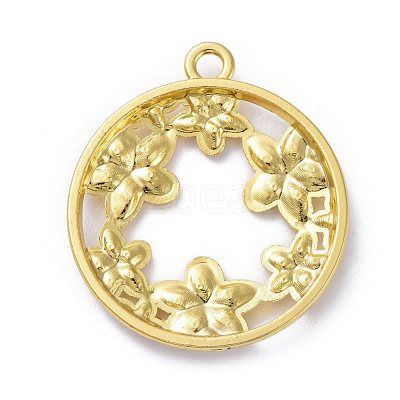 Zinc Alloy Open Back Bezel Pendants PALLOY-E577-22G-1